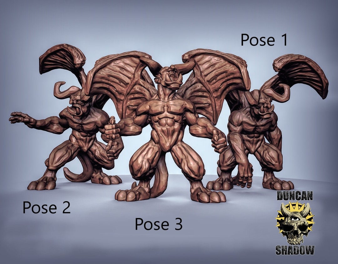 Gargoyle Earth Elementals 3D Printed Miniatures D&D Dungeons and