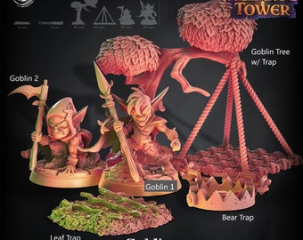 Goblin Band z opcjami pułapek D&D Resin 28 mm lub 32 mm Heroic Miniature Dungeons and Dragons Pathfinder Tabletop Cast N Play Wizard's Tower