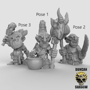 Goblin Shaman D&D Monster Minis 28mm Resin Miniatures Dungeons and Dragons, Pathfinder, Tabletop for Display or Roleplaying Duncan Louca