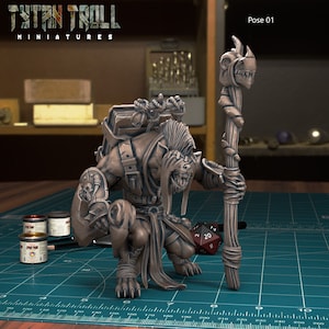 Gnoll Mages 28mm or 32mm D&D Resin Miniature Dungeons and Dragons Pathfinder RPG Roleplaying TytanTroll Minis