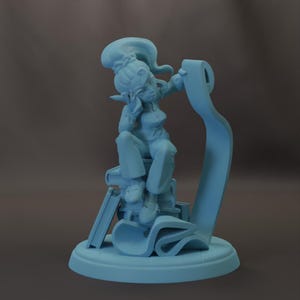 Miniatura de gnomo catalogador femenino - Set de oficina de fantasía - D&D Resina 28 mm 32 mm Miniatura de Dungeons and Dragons Pathfinder Exhibición de Diosa Gemela
