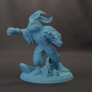 Rabbit Folk Monk D&D 3D-hars 28 mm miniatuur Dungeons and Dragons DnD Pathfinder Tafelblad Twin Goddess Display Redwall-stijl RPG Piper Crew