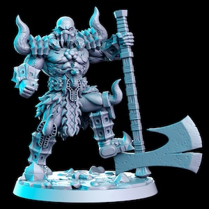 Ostorath / Astaroth Hulking Axe Fighter D&D Resin 32mm / 28mm Miniature Dungeons and Dragons Pathfinder Tabletop RPG RN Estudio Soul Calibur