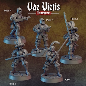 Mercenary Soldiers 28mm 32mm D&D Resin Miniature Dungeons and Dragons Pathfinder RPG Roleplaying Vae Victis Minis Greatswords and Feathers