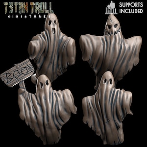 Spooky Undead Ghosts 28mm or 32mm Resin Minis D&D Dungeons and Dragons Pathfinder Fantasy DnD Tabletop for Display RPG TytanTroll Miniatures