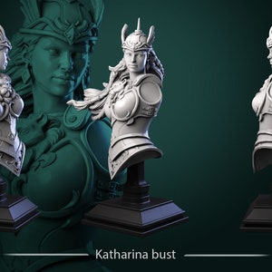 Katharina Bust Resin Minis D&D Dungeons and Dragons Pathfinder DnD Tabletop Display RPG White Werewolf Tavern Statue