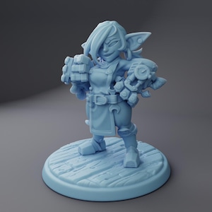 Kaja Goblin Mecha Brawler 28mm 32mm 54mm Mini or 75mm Statue D&D Resin Miniature Dungeons and Dragons Roleplaying Twin Goddess Fairy Tale