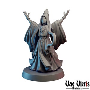 Cultist Leader 28 mm 32 mm D&D Resin Warlock Miniature Dungeons and Dragons Pathfinder Gioco di ruolo da tavolo Vae Victis Cultist Figure