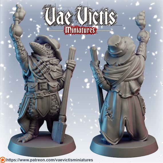 Kenku Plague Doctor Alchemist Mini 28mm 32mm D&D Resin Miniature