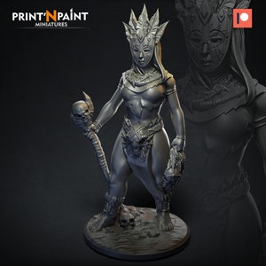 Tribal Ritualist Female 28mm 32mm 54mm D&D Miniature Resin Printed Dungeons and Dragons Pathfinder Fantasy Tabletop Display Print&#39;N Paint