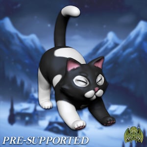 Fade the Cat Animal Companion 28mm 32mm D&D Resin Mini Dungeons and Dragons Pathfinder Tabletop RPG Character Miniatures of Madness Winter
