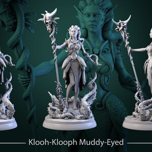 Klooh Klooph Muddy Eyed 28mm 32mm D&D Resin Miniature Dungeons and Dragons Pathfinder RPG Roleplaying White Werewolf Tavern Impassable Swamp