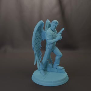 Aasimar Detective 28mm 32mm 54mm Mini or 75mm Statue D&D Resin Miniature Dungeons and Dragons Roleplaying Twin Goddess Fantasy Crime Drama