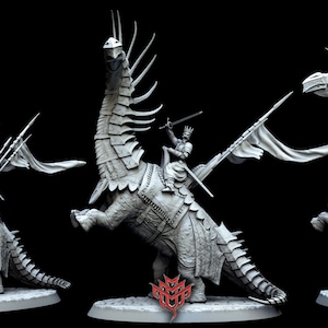 The King&#39;s Dinosaur Chariot 28mm 32mm D & D Resin Miniatur Dungeons and Dragons Pathfinder RPG Rollenspiel Mini Monster Mayhem Dino Tamer 2