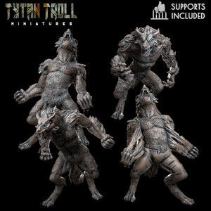 Werewolf Monster Pack 28mm 32mm Resin Minis D&D Dungeons and Dragons Pathfinder Fantasy DnD Tabletop for Display RPG TytanTroll Miniatures