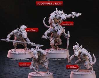 Scoundrel Ratfolk Fighter D&D Resin 28mm or 32mm Heroic Miniature Dungeons and Dragons Pathfinder Tabletop Display Cast N Play Ballad of Rat