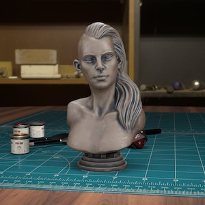 Side Hair Lady Bust Resin Minis D&D Dungeons and Dragons Pathfinder DnD Tabletop Display RPG TytanTroll Statue