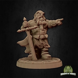 Dwarf Fighter Nurin the Averse 28mm / 32mm D&D 3D Resin Printed Miniature Dungeons and Dragons Pathfinder Tabletop RPG Fantasy Character