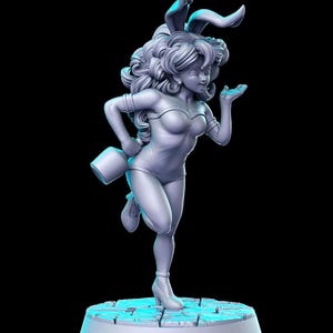 Miniatura de resina de D&D para juegos de rol de mazmorras y dragones, modelo pin-up de fiesta sexy de Gadabout, 28 mm y 32 mm, de RN Estudio JRPG, vol. 36