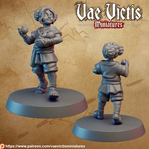 Monk Kid or Halfling Monk Mini 28mm 32mm D&D Resin Miniature Dungeons and Dragons Pathfinder Tabletop Roleplaying Vae Victis Orcs