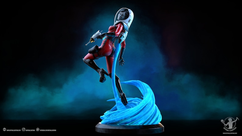Suzie the Spacegirl SFW 1:10th y 14th Scale Figure Resin Model Kit Sin pintar 3D Resin Print by Ben Douglas of Ritual Casting imagen 1