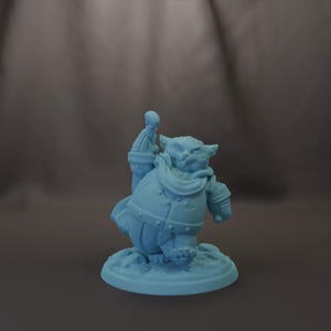 Cat Fighter Tabaxi 28mm 32mm 54mm or 75mm Statue D&D Resin Miniature Dungeons and Dragons Roleplaying Twin Goddess Beastfolk Mini