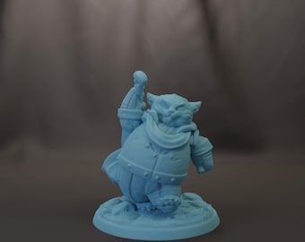 Cat Fighter Tabaxi 28mm 32mm 54mm or 75mm Statue D&D Resin Miniature Dungeons and Dragons Roleplaying Twin Goddess Beastfolk Mini