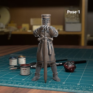 Black Knight 28mm or 32mm D&D Resin Miniature Dungeons and Dragons Pathfinder RPG Roleplaying TytanTroll Minis