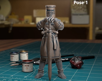 Caballero Negro 28 mm o 32 mm D&D Resina Miniatura Dungeons and Dragons Pathfinder RPG Juego de rol TytanTroll Minis