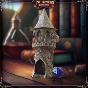 Feyvilla 28mm Fairy Portable Dice Tower | D&D Scenery Dungeons and Dragons Pathfinder RPG 3D Printed PLA Fate&#39;s End Tiny Towers Dice Roller