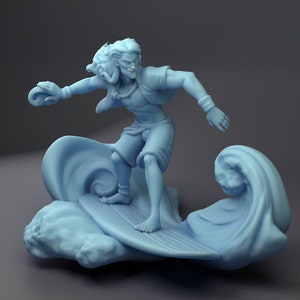 Surfer Boi Esteban Vacation Rogue Bard Mini D&D Resin 28mm or 32mm Miniature Dungeons and Dragons DnD Pathfinder Tabletop Twin Goddess