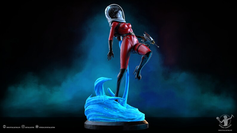 Suzie the Spacegirl SFW 1:10th y 14th Scale Figure Resin Model Kit Sin pintar 3D Resin Print by Ben Douglas of Ritual Casting imagen 4