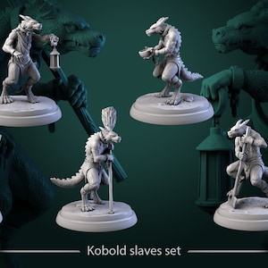 Kobold Slaves 28mm or 32mm D&D Resin Miniature Dungeons and Dragons Pathfinder RPG Roleplaying White Werewolf Tavern