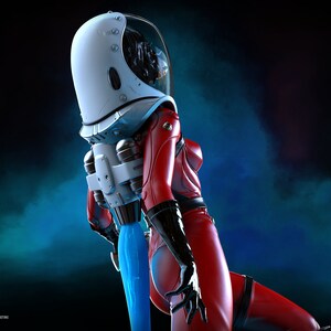 Suzie the Spacegirl SFW 1:10th y 14th Scale Figure Resin Model Kit Sin pintar 3D Resin Print by Ben Douglas of Ritual Casting imagen 6