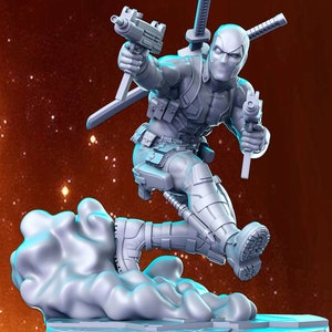 Deadpool Shooting Mercenary 28mm or 32mm D&D Resin Miniature Dungeons and Dragons Pathfinder RPG Roleplaying RN Estudios Minis Champions 4