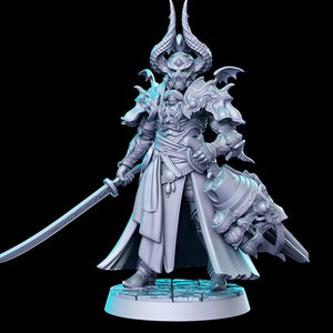 Zenos Horned Evil Undead Demon 28mm or 32mm D&D Resin Miniature Dungeons and Dragons Pathfinder Roleplaying RN Estudios Minis JRPG Vol 12