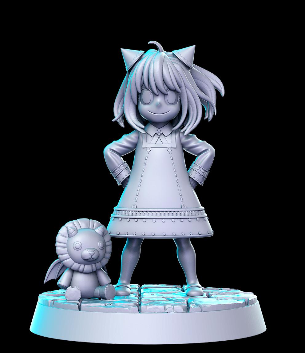 Anya Young Telepathic Girl W/ Chimera Plushie Anime 28mm 32mm D&D