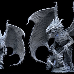 Vile Steel Flying Red Dragon Standing Resin Printed Dungeons and Dragons Pathfinder Tabletop Mini Monster Mayhem D&D Creature