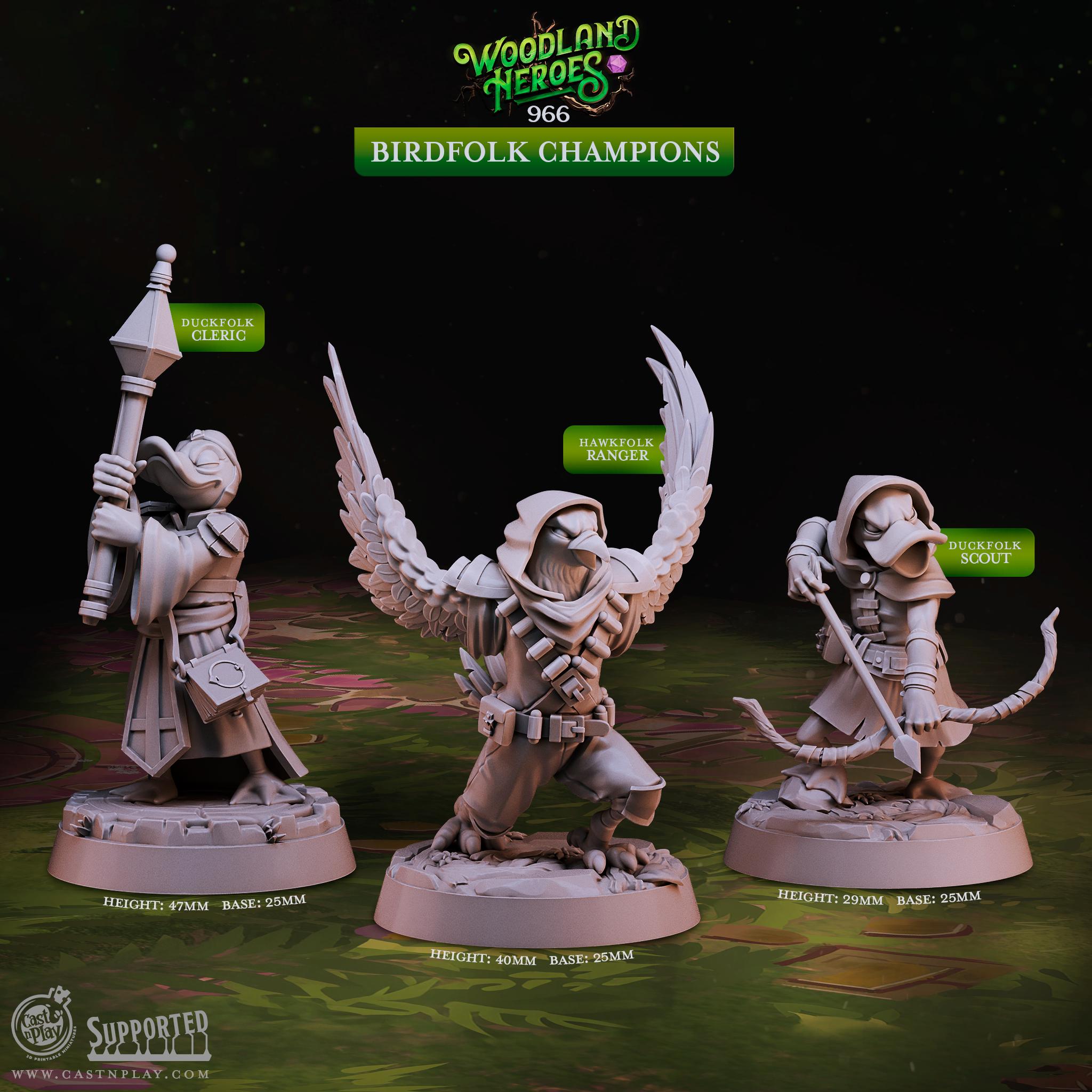 Birdfolk Champions Duck D&D Resin 28mm or 32mm Heroic Miniature ...