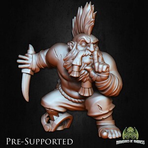 Turrang Kragspine Slave Dwarf 28mm 32mm D&D Resin Mini Dungeons and Dragons Pathfinder Tabletop RPG Character Miniatures of Madness Villager