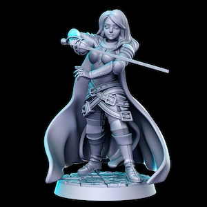 Kateline Female Fighter 28mm 32mm D-D Résine Miniature Donjons et Dragons Pathfinder Jeu de rôle RN Estudios Fantasy Anime Vol 3