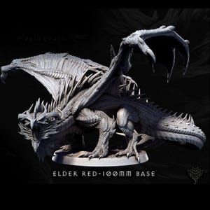 Elder Red Dragon Fire Wyrm - 32mm D&D Resin Miniature Dungeons and Dragons Roleplaying Mini Monster Mayhem Mini - Clash of the Primevals