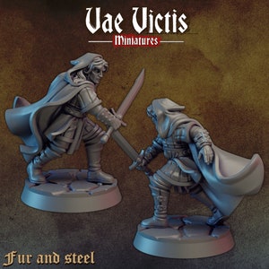 Elf Swordsman Ranger Fighter 28mm or 32mm D&D Resin Miniature Dungeons and Dragons Pathfinder RPG Roleplaying Vae Victis Minis Fur and Steel