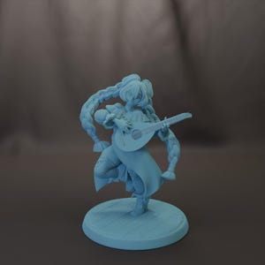 Mika, a Barda Humana, Miniatura de Resina para D&D (Dungeons and Dragons), Deusa Gêmea, Grupo Completo.