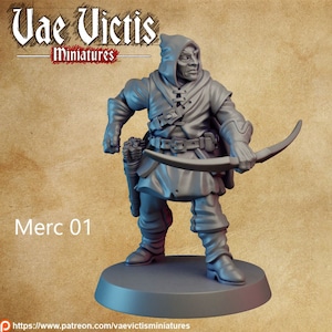 Human Mercenaries Guards or Soldiers 28mm 32mm D&D Miniature Dungeons and Dragons Pathfinder Tabletop Roleplaying Vae Victis Steel and Magic