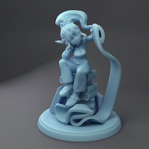 Female Gnome Cataloger Mini - Fantasy Office Set - D&D Resin 28mm 32mm Miniature Dungeons and Dragons Pathfinder Twin Goddess Display