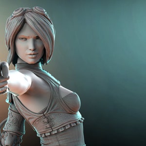 Felicia Steampunk Gunslinger 1:10th or 14th Resin Model - Human, Cat Girl, and Fox Girl NSFW & SFW Variants - Sculpt by Ritual Casting