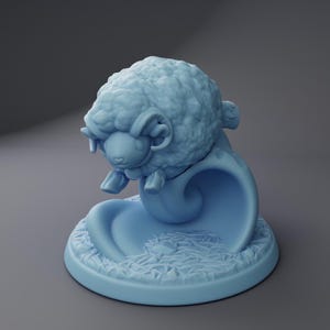 Wooly Lost Sheep 28mm 32mm 54mm Mini or 75mm Statue D&D Resin Miniature Dungeons and Dragons Roleplaying Twin Goddess Girl Power