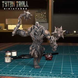 Gnoll Flails Dual 28mm or 32mm Resin Minis D&D Dungeons and Dragons Pathfinder Fantasy DnD Tabletop for Display or RPG TytanTroll Miniatures