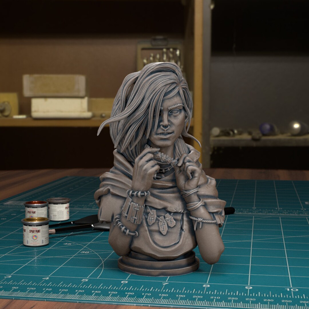 Runic Necklace Woman Bust Resin Minis D&D Dungeons and Dragons ...